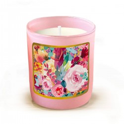 Bougie parfumée 220gr en verre rose- Floral rose