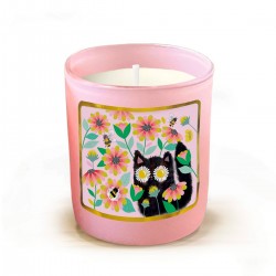 Bougie parfumée 220gr en verre rose- Retro love