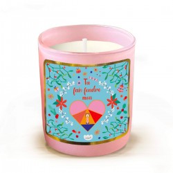 Bougie parfumée 220gr en verre rose - Noël Funky