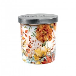 Candle jar & lid - Fall Leaves & Flowers