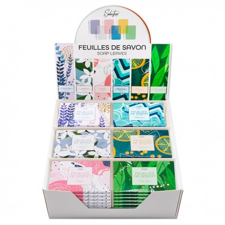 Présentoir 48 Etuis de 20 feuilles de savon (6 senteurs) - Nature