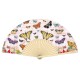 Eventail en tissu - Multi Butterfly