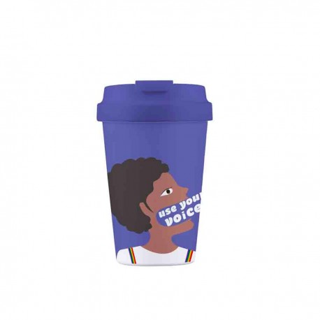Mug de voyage 350ml (en P.L.A) Use your voice- Bioloco Plant Easy Cup