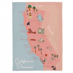 Torchon en coton biologique 50x70 cm California Dreamin- Chic Mic