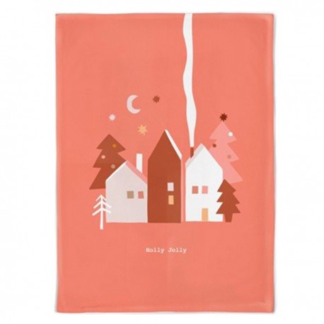Torchon en coton biologique 50x70 cm Holly Jolly - Chic Mic