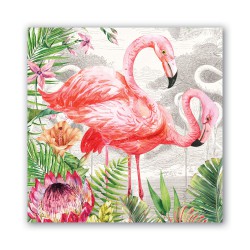Serviettes en papier carrées 'Flamingo'