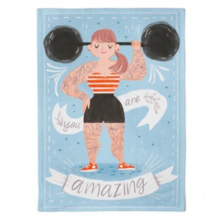 Torchon 100% coton biologique Amazing Girl de Chic Mic