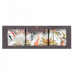 Set de 3 boîtes carrées PM (3 ass) - Sara Miller London (Palm Garden)