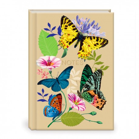 Carnet de notes A5 couverture rigide - Vintage Floral (Butterflies)