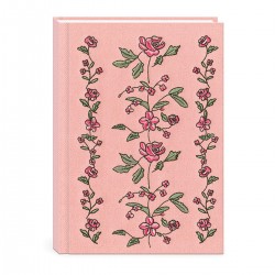 Carnet de notes couverture en tissu & brodée - Regalia (Pink)