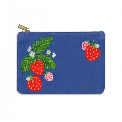 Embroidered pouch - Fruit & Fleur (Strawberries)