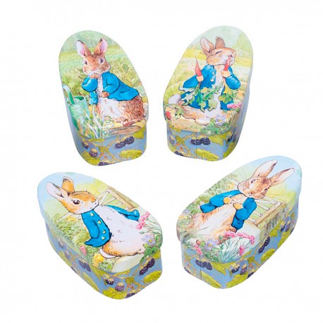 Set de 4 boîtes ovales en métal (4 motifs) - Peter Rabbit
