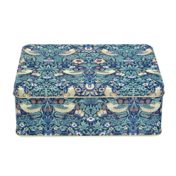 Boîte rectangulaire GM en métal - William Morris (Strawberry Thief B)
