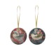 Set of 2 tin baubles - William Morris (Strawberry Thief)