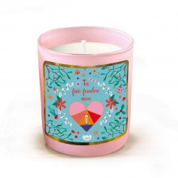 Bougie parfumée 220gr en verre rose - Noël Funky