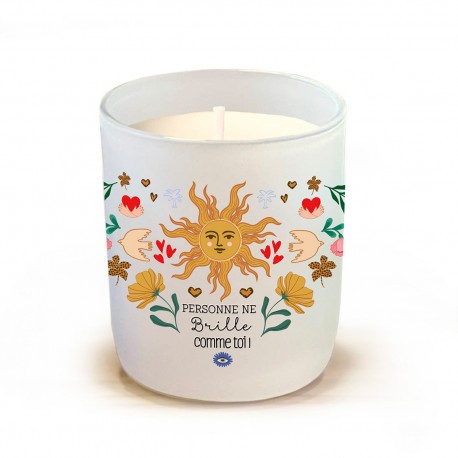 Bougie parfumée 220gr en verre blanc - Le Soleil