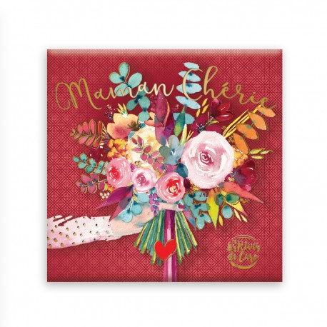 Magnet - Maman chérie (floral rose)