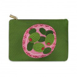 Embroidered pouch - Mediterranea (Olives)