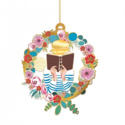 Marque page - Floral Folk (femme qui lit)