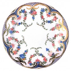 Assiette d'ornement en métal imprimé - Rose Garlands