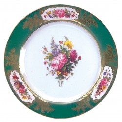 Assiette d'ornement en métal imprimé - Sevres Green