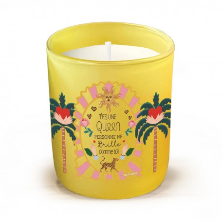 Bougie parfumée 220gr en verre jaune - Le Soleil (Abeille)