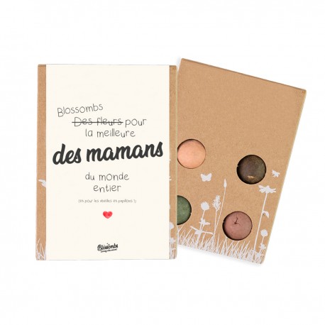 Coffret 4 bombes de fleurs - Fêtes des mères (texte)