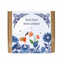 Coffret 9 bombes de fleurs - Des baisers bleu delft