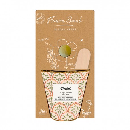 Grow kit (1 flowers bomb + pot) - Herbes du jardin