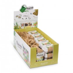 Présentoir 15 boîtes à oeufs (6 bombes) et 15 sacs de jute (8 bombes)