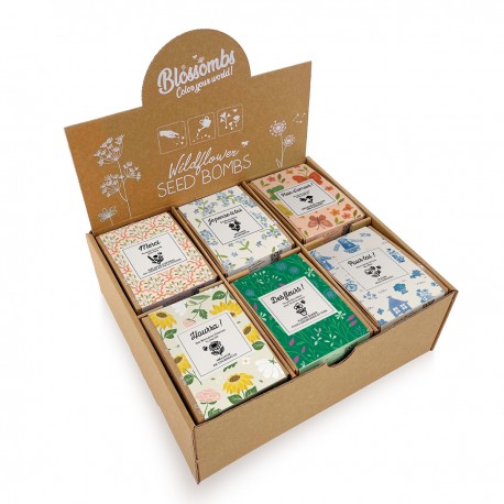 Display of 24 sets of 4 flowers bombs - Herbes du jardin