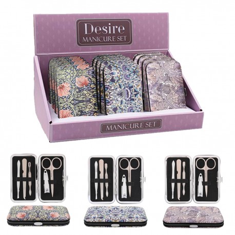 Présentoir de 36 trousses à manucure (3 motifs W.Morris assortis)