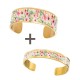 Lot de 2 bracelets manchette (1 de 20mm & 1 de 8mm) - Spring Floral