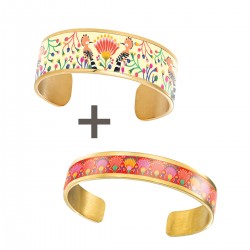 Lot de 2 bracelets manchette (1 de 20mm & 1 de 8mm) - Tu me donnes des ailes