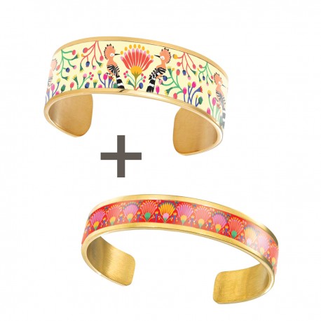 Lot de 2 bracelets manchette (1 de 20mm & 1 de 8mm) - Tu me donnes des ailes