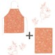 Lot tablier et torchon 100% coton biologique - Fleurever