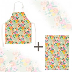 Lot tablier et torchon 100% coton biologique - Dolce Vita