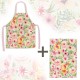 Lot tablier et torchon 100% coton biologique - Spring Floral