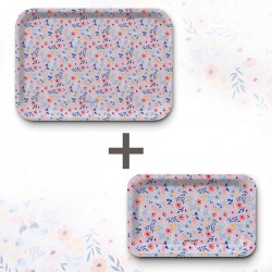 Lot de plateaux rectangulaires kraft (1 S et 1 L) - Liberty Romance