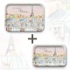 Lot de plateaux rectangulaires kraft (1 S et 1 L) - Toits parisiens