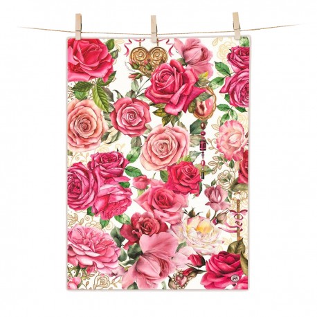 Torchon 100% coton - Royal Rose