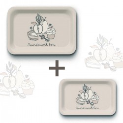 Lot de plateaux rectangulaires kraft (1 S et 1 L) - Sucrément bon