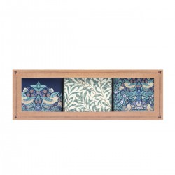 Set 3 square caddies - William Morris (Strawberry Thief Blue)
