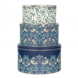 Set 3 boîtes rondes gigognes GM métal -William Morris (S. Thief Blue)