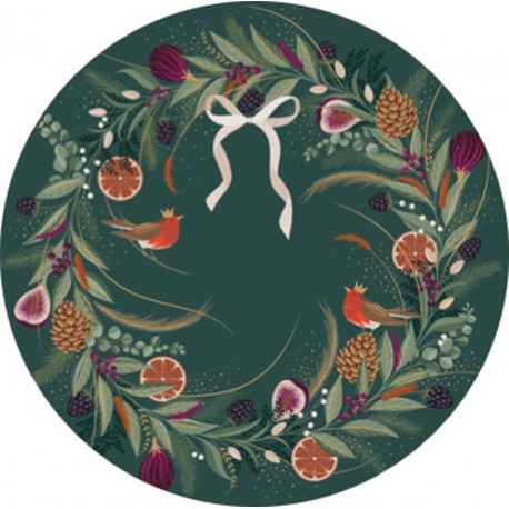 Round wreath tin - Sara Miller (Christmas Flowers)