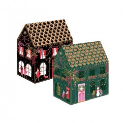 Set de 2 boîtes maison en métal GM - Sara Miller (Christmas Flowers)