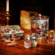 Set de 12 boîtes ovales en métal (3 motifs ass.) - Vintage Christmas