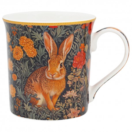 Mug in porcelain - William Morris Wild life (hare)