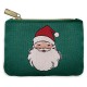 Porte-monnaie brodé - Retro Santa Green