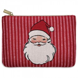 Trousse brodée MM - Retro Santa Red